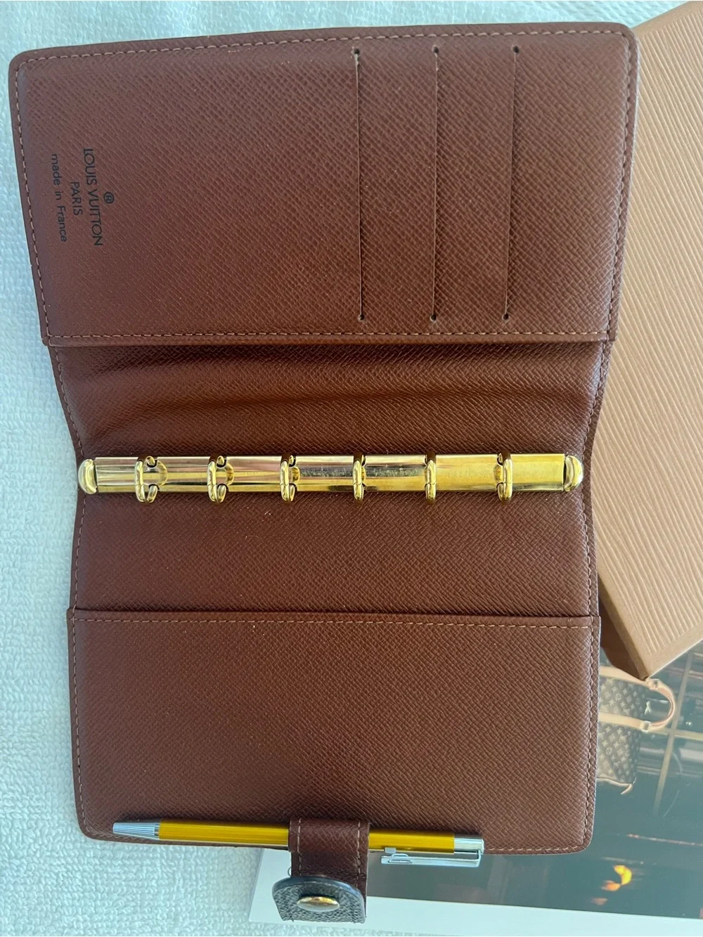 LOUIS VUITTON Small Ring Agenda PM Monogram with original box and pen
